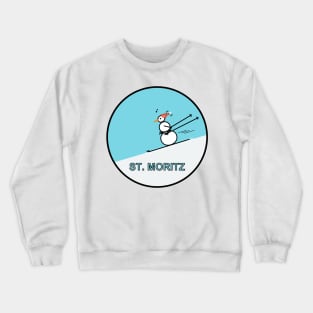 Frosty the Snowman skiing in St. Moritz Crewneck Sweatshirt